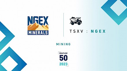 Congratulations to NGEx Minerals, selected to the 2023 Venture 50, recognizing the top performers on the TSX Venture Exchange over the last year in market cap growth and share price appreciation.